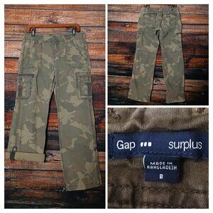 GAP Surplus Pants 8 Cargo Camouflage Convertible Cotton 2010 Low Rise Camo